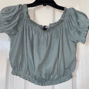 Sage green colored crop top